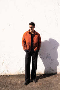 Rust Jaal Hand-Blocked Quilt Jacket