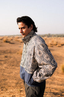 Bagru Kantha Handcrafted Track Jacket