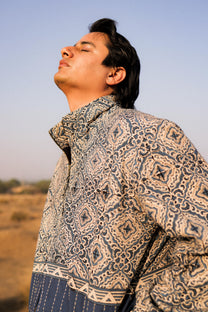 Bagru Kantha Handcrafted Track Jacket