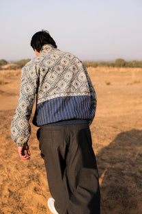 Bagru Kantha Handcrafted Track Jacket