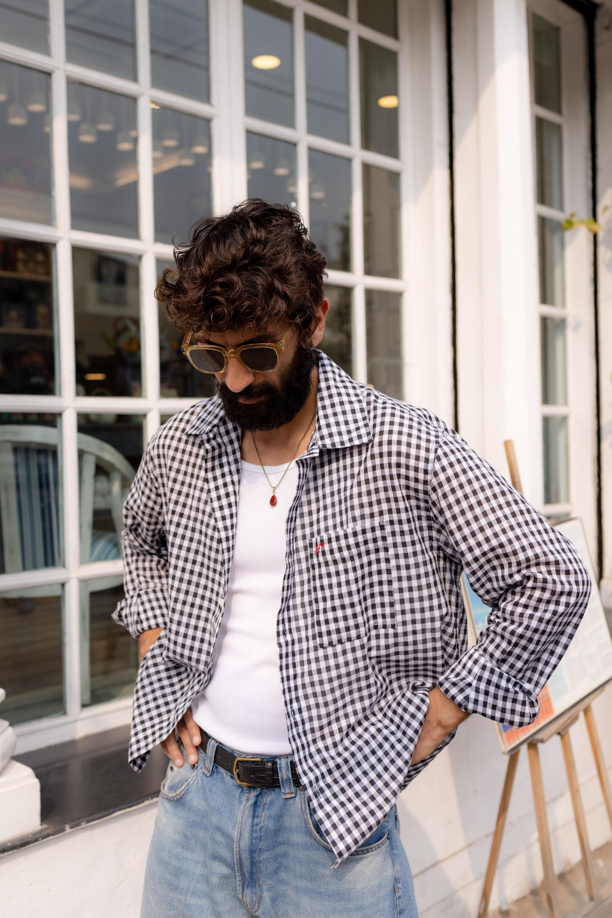 Black and White Check Shirt