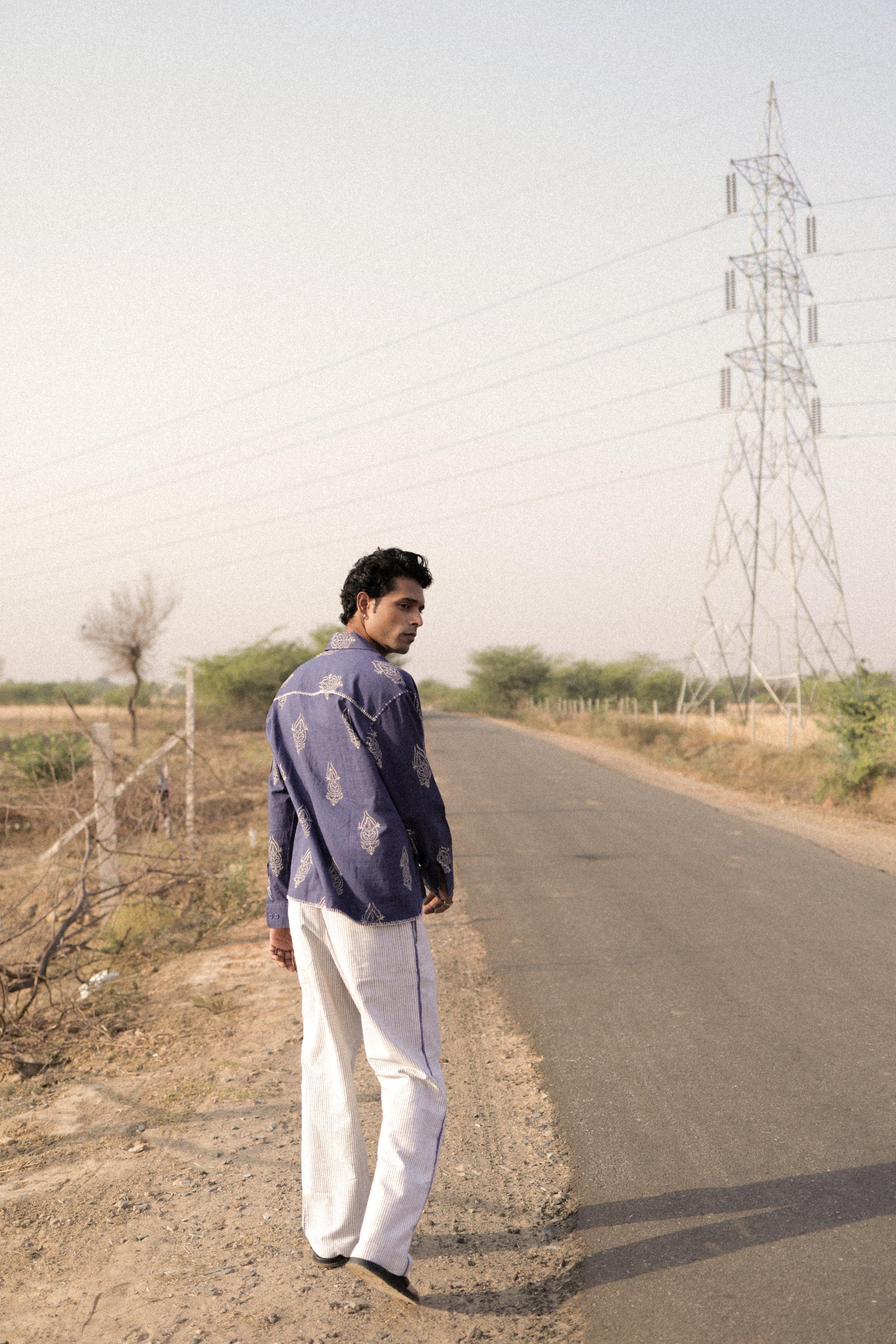 Blue Hand-Blocked Jaipur Shirt