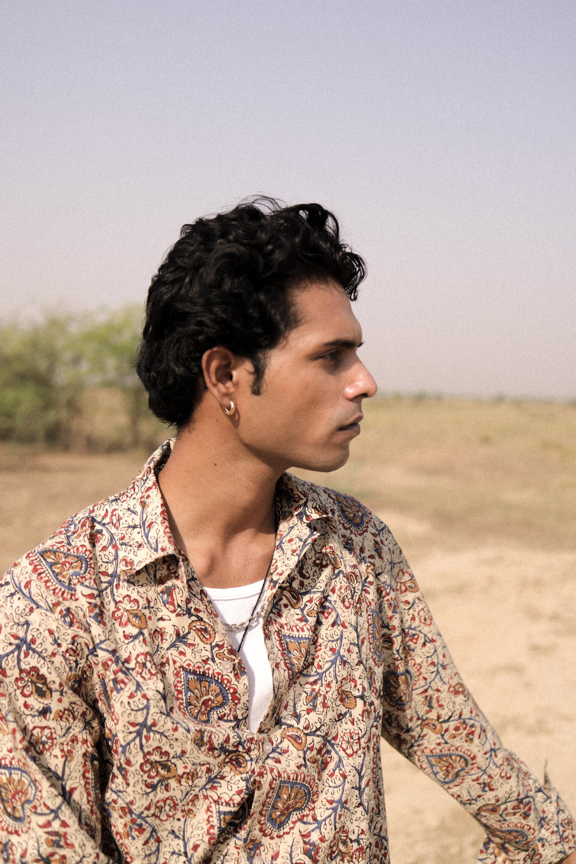 Bagru Hand-Blocked Jaal Summer Shirt