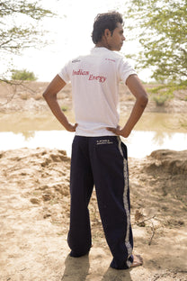 Navy Embroidered Pants