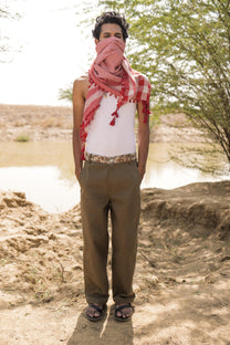 Olive Embroidered Pants