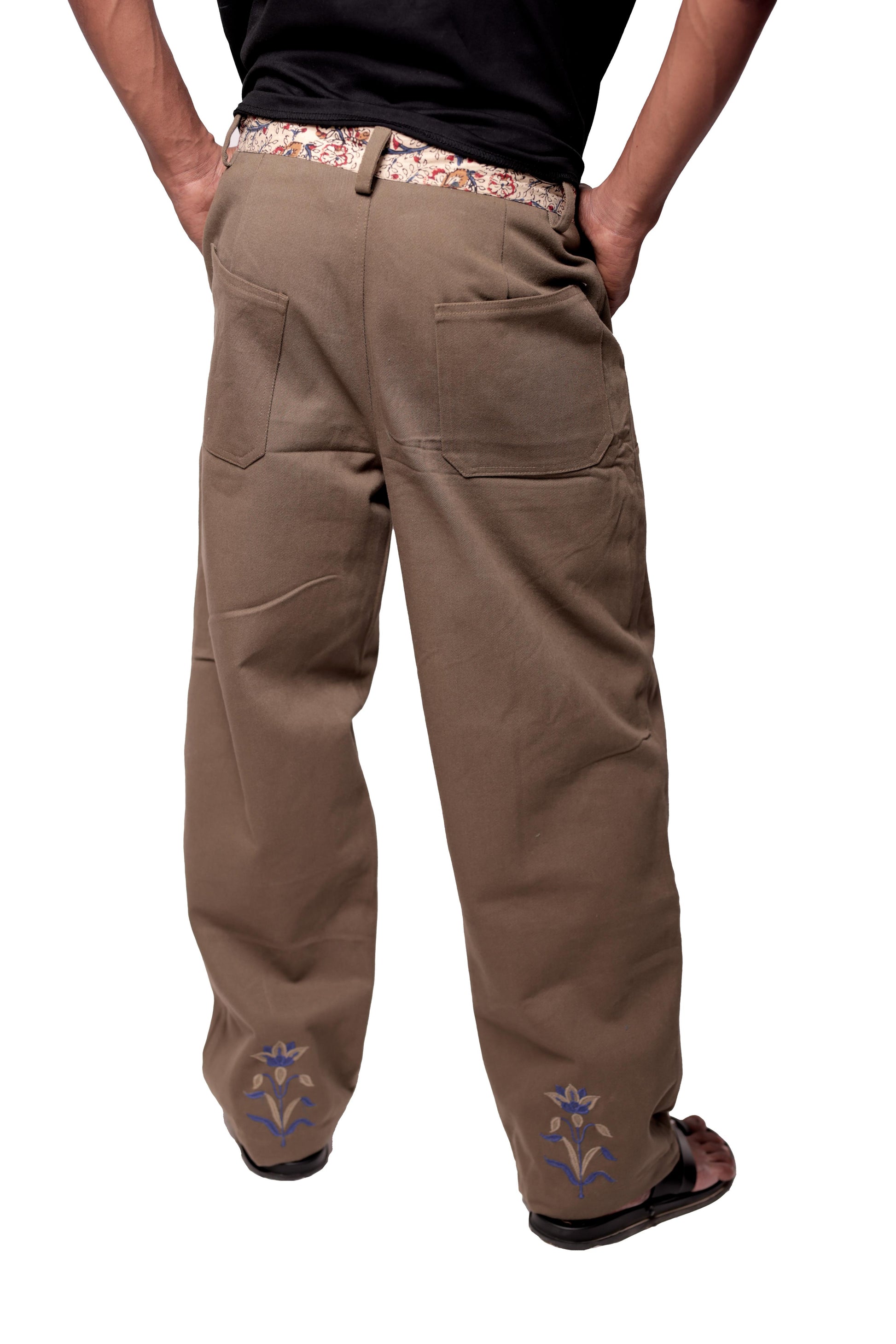 Olive Embroidered Pants