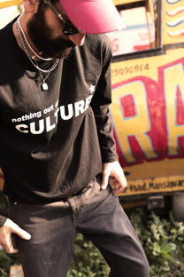 &quot;CULTURE&quot; Black Full Sleeve Teeshirt