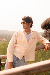 Beige Dobby Resort Shirt