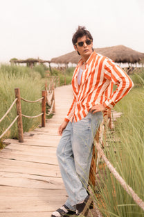 Rust Stripe Summer Shirt