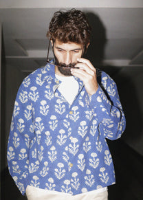 Indigo Block Printed Shacket