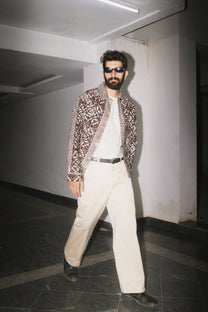 Syahi Begar Block Printed Shacket