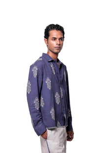Blue Hand-Blocked Jaipur Shirt